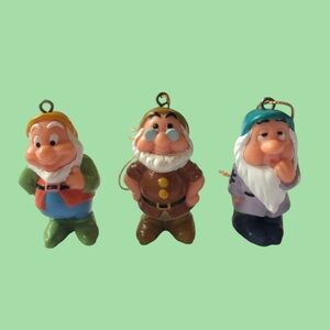 Vintage Disney Dwarves Christmas Ornament Lot